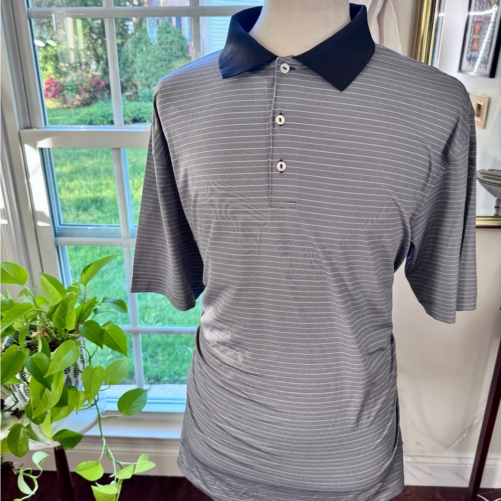 Peter Millar Gray and Black Polo Shirt